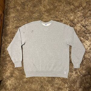 Vintage Russell Athletic Blank Crewneck Sweatshirt Grey XLarge